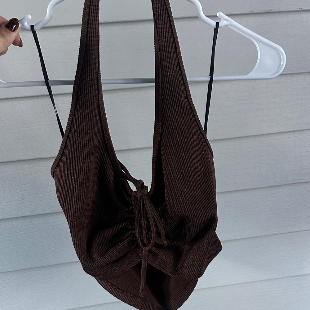 Brown Mini Halter Top